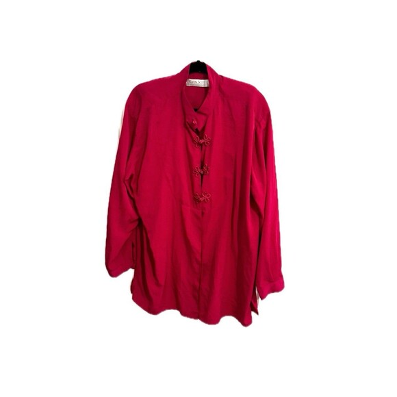 Karen Scott Asian Inspired Lantern Style Women’s Size 14 Pink Blouse - Picture 1 of 5